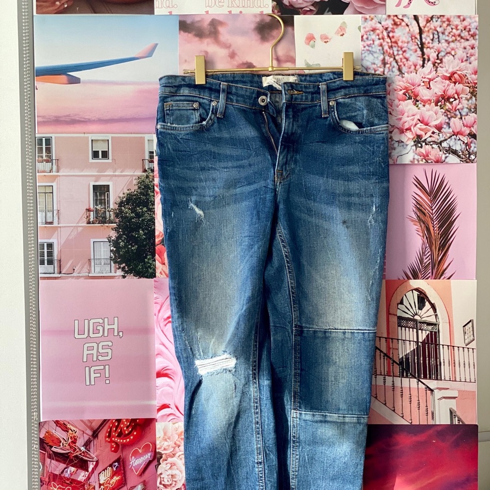 H&M Patch Boyfriend Jeans